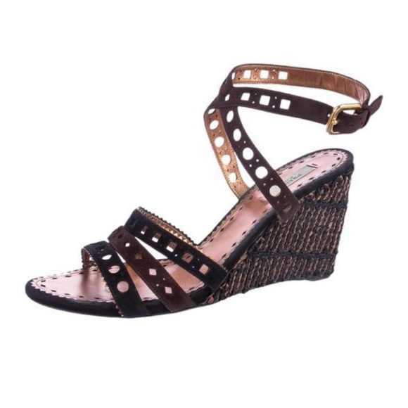 LIKE NEW. Prada Copper Wedges - Picture 1 of 8